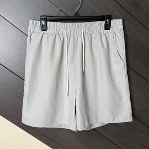 Romwe Men's Drawstring Shorts Light Gray Casual Lightweight Size L Hybrid